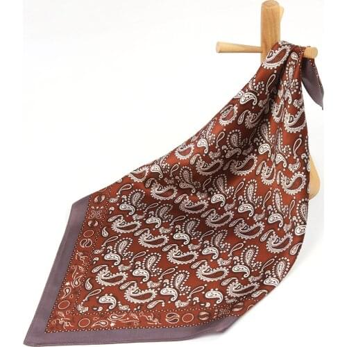 Paisley High Quality Pure Silk Scarf Women Bandana Female Hair Scarf Handkerchief Womens Natural Silk Square Head Neck Scarf