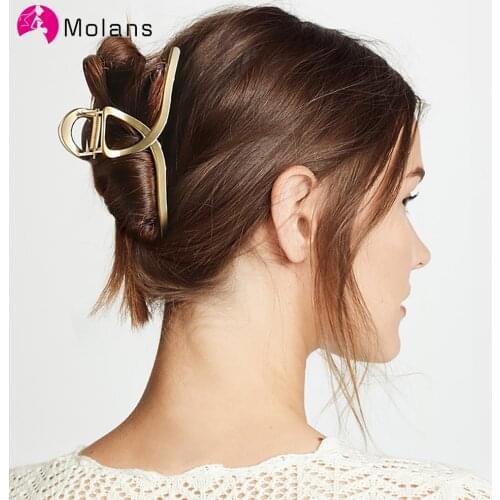 Molans Korea Solid Color Hair Clip Hairpins Elegant Cross Plastic Barrette Hair Crab Headwear for Women Girls Hair Accessories