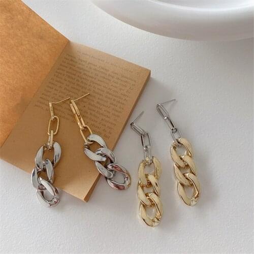 Punk Gold Color Chain Earrings For Women Metal Chains Long Tassel Drop Earrings 2020 Fashion Pendientes Femme Jewelry