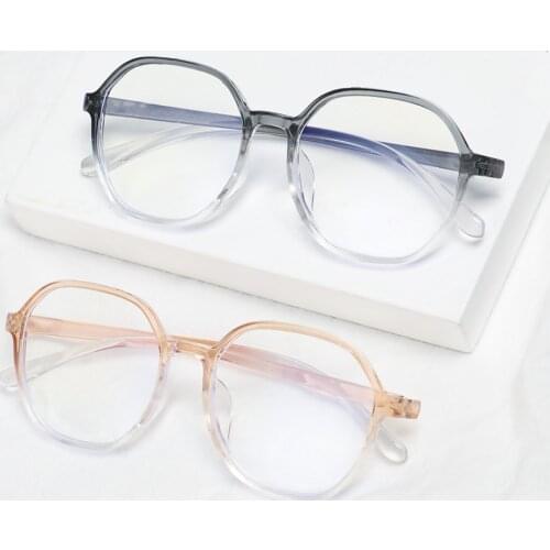 1PC Fashion Myopia Glasses Ultralight Gradient Color Polygon Frame Optical Eyeglasses Women Men Eyewear Vision Care 4.0~0