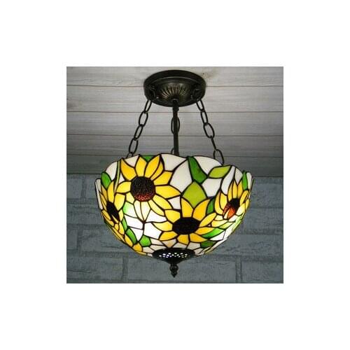 12inch European tiffany style sun flower pendant light bedroom living room Bedroom E27 110-240V