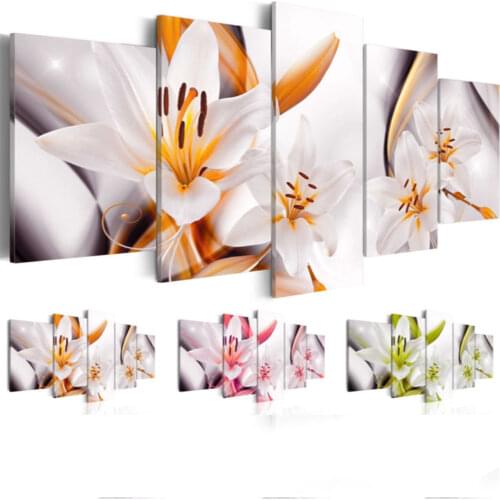 2019 Canvas Print Modern Abstract Flower Floral Lily Painting Home Decoration Gift for Love, Choose Color & Size:3 No Frame