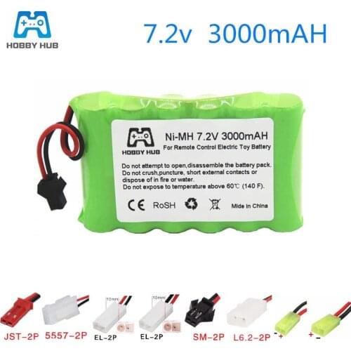 Hobby hub 7.2v AA 3000mah 2800mah rechargeable battery for Remote control electric toy boat 7.2 v 2400 mah aa nimh battery