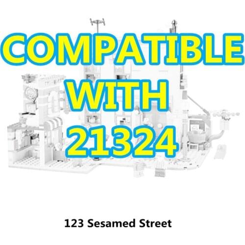 In Stock 123 Sesamed Street 21324 Ideas Movie Series Elmo Big Bird Cookie Monster Street View Building Blocks Bricks Toys Gifts