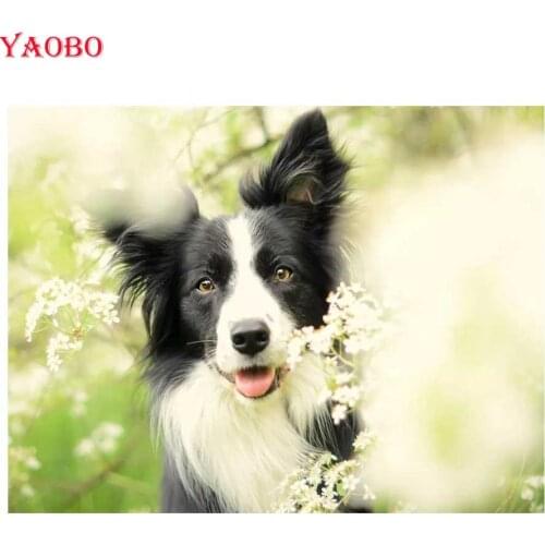 Border collie diamond painting Cross Stitch wall painting diamond embroidery dog animal,5D DIY Diamond Mosaic,Needlework,Crafts