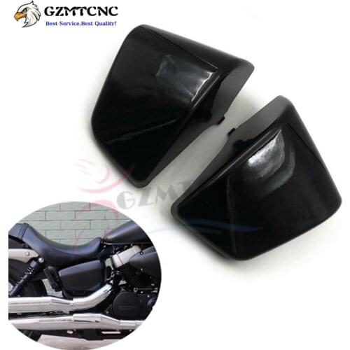 Chrome Left & Right ABS Plastic Motorcycle Fairing Battery Side Covers for Honda Shadow ACE 750 VT750 VT400 1997 1998 1999-2003