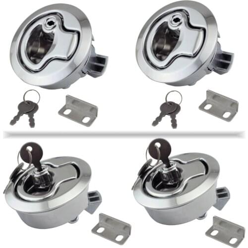 Zinc Alloy Chrome Finished Marine Boat Deck Flush Latch Pull Latch for Inflatable Yacht Latch Locking 4 PCS boating accesorios