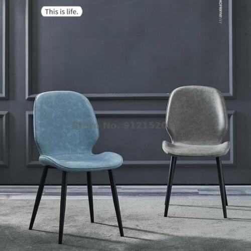 Home Nordic Dining Chair Technology Fabric Simple Casual Negotiation Back Chair Italian Light Luxury Manicure Makeup Dining Tabl