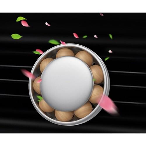Dual-function Car Air Outlet Perfume Car Sun Visor Solid Aromatherapy Car wood Beads Fragrance Air Freshener Decoration Products