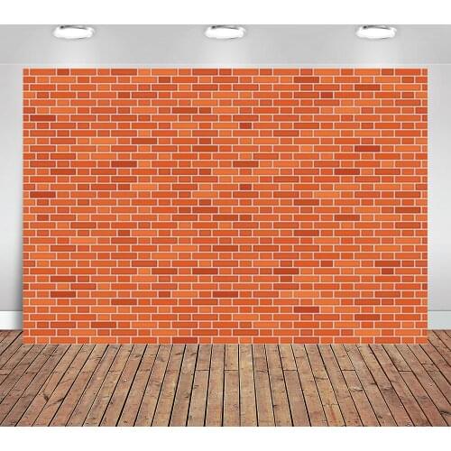 Background Photo Zone Street Orange Brick Wall Children Cartoon Sesame Vintage Photography Backdrops Party Wall-papers