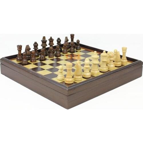 Hot Chess Board Game Wooden Chess Set Box Wooden Table Environmental Protection Natural Green Water Paint Desktop Entertainment