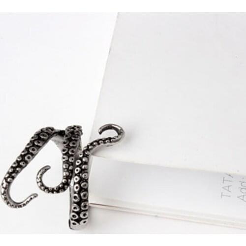 Ring For Girls Fashion Men Rings Silver Color Color Alloy Steel Vintage Octopus Style Irregular Pattern Trendy Accessories 1 PC