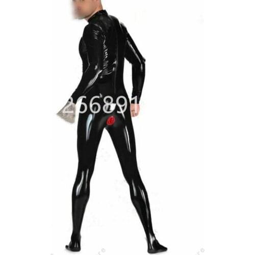 Handmade mens latex catsuit with ASS anul condom including socks and back zipper