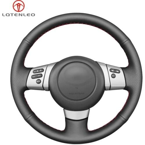 LQTENLEO Black Artificial Leather Car Steering Wheel Cover For Toyota FJ Cruiser 2006 2007 2008 2009 2010 2011 2012 2013 2014