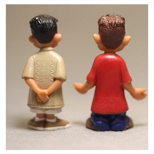 Mini 4.5cm high pvc figure Hip-hop teenager, American street youth, toy doll model 2pcs/set