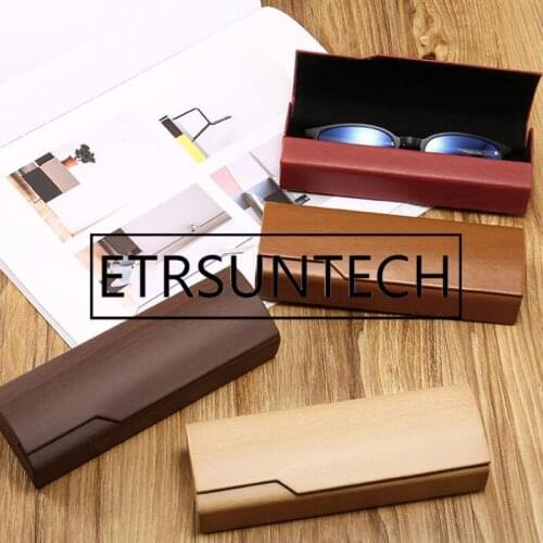 80pcs Fashion Creative Handmade Magnet Glasses Box High-grade Wood Grain Pattern Glasses Case Storage Boxes