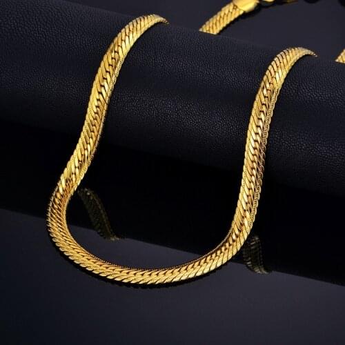 Male Hiphop Thick Gold Chain Link Necklace, Brand Snake Gold Chains Gold-Color, Hiphop Chain Men Jewelry Wholesale