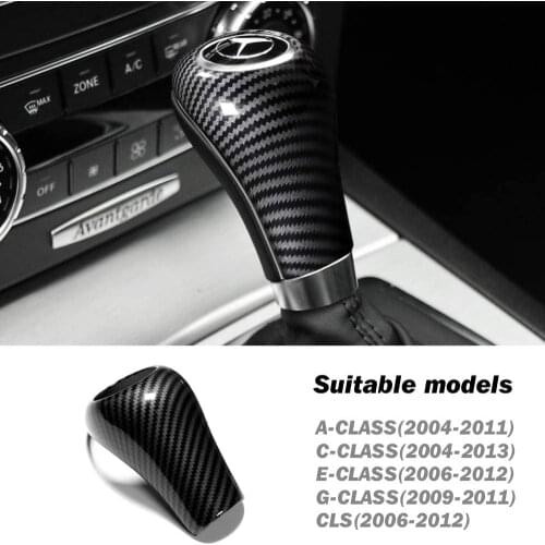 Carbon Fiber Car Gear Shift Knob Cover Case Sticker Interior Trim for Mercedes Benz W204 W212 A G E C CLS Class Auto Accessories