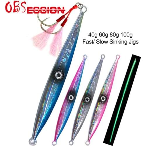 OBSESSION Fast Sinking Fall Jig Lure 40g 60g 80g 100g Metal Lead Bait Fish Swimbait Saltwater Sea Fishing Lure Accessories