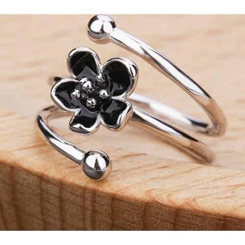 New Fashion Blossom Ring For Women Girls Cute Simple Flower Opening Ring Jewelry Drop Shipping