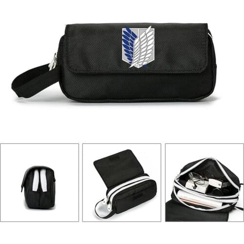 Anime Attack On Titan Cosplay Student School Pen Pencil Case Box Cartoon Cosmetic Makeup Storage Bag For Gift