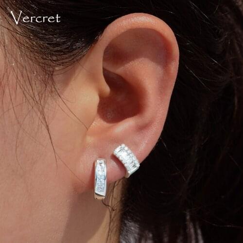 Vecret Small CZ Hoop Earrings 925 Sterling Silver Cartilage Hoop Earrings For Women Gift Rose Gold Hoop Earring