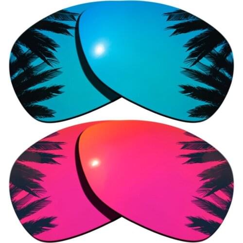 Blue Mirrored+Midnight Sun Mirrored Coating) 2-Pairs Polarized Replacement Lenses for Crosshair 2012 100% UVA & UVB Protection