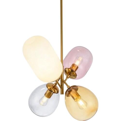 Nordic Creative Design Bedroom Chandelier Stained Glass Ball Personalized Restaurant Lighting Girl Childrens Room Lighting