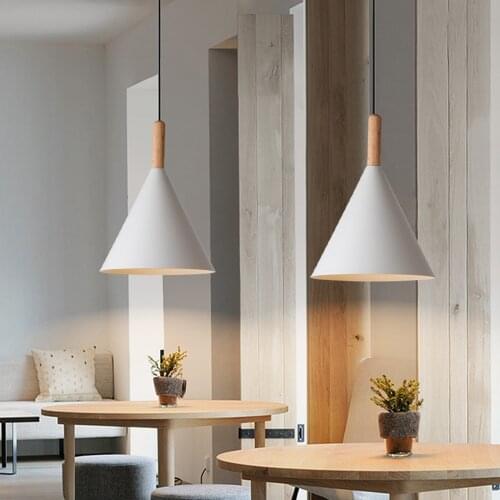 Nordic Modern LED Wood Pendant Lights Kitchen Fixtures Home Decor Bars Bedroom Hanging Lamp Lamparas De Techo Colgante Moderna