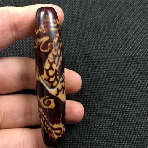 Old agate pearls accessories antiques collection cinnabar old pearls [dragon pattern] pendants in Fengshui