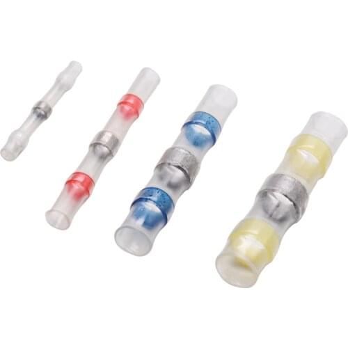 SST Shrinkage Solder Sleeve Heat Shrink Butt Wire Connectors Waterproof Tinned Copper Solder Seal Terminals Wire Splice Connect
