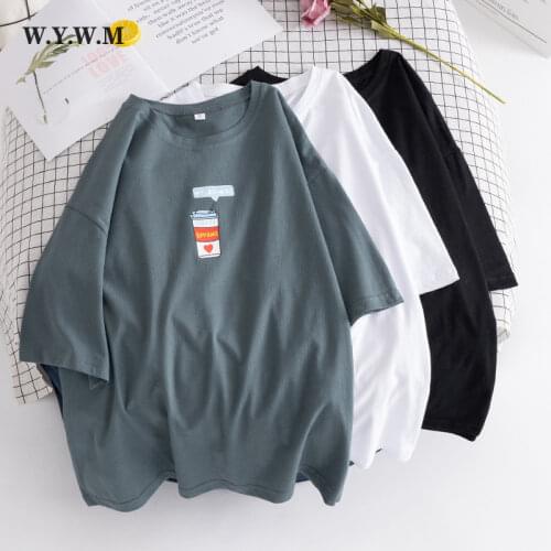 WYWM 2021 Kawaii Cartoon Printed Tshirts Women Summer Oversized Coke Graphic T Shirts Casual Short Sleeve Tops Womens Clothing