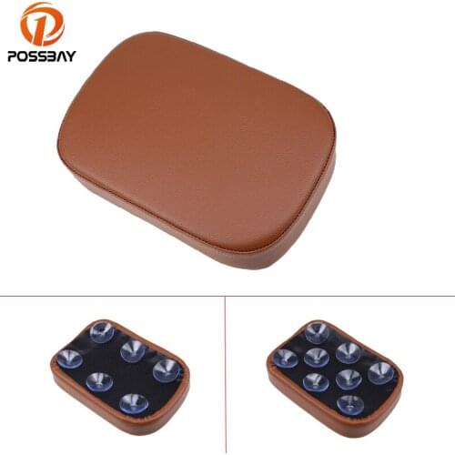 POSSBAY Brown Motorcycle Rear Passengers Pillion Pad Seat Scooter Parts For Harley Dyna Sportster Softail Touring XL 883 1200