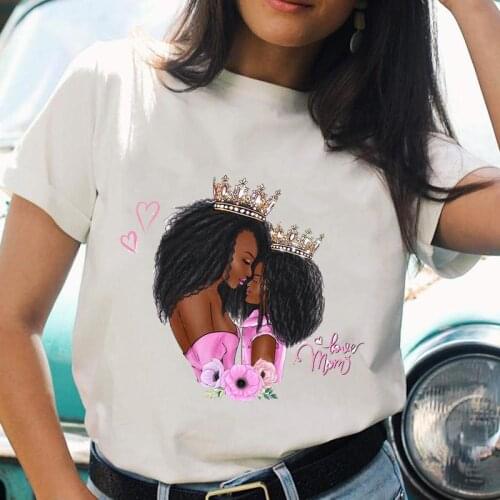 Women T-shirts Daughter Mom Mother Mama 2021 Female Graphic Short Sleeve Cartoon O-neck Fashion Tee T Top Shirt Print T-Shirt