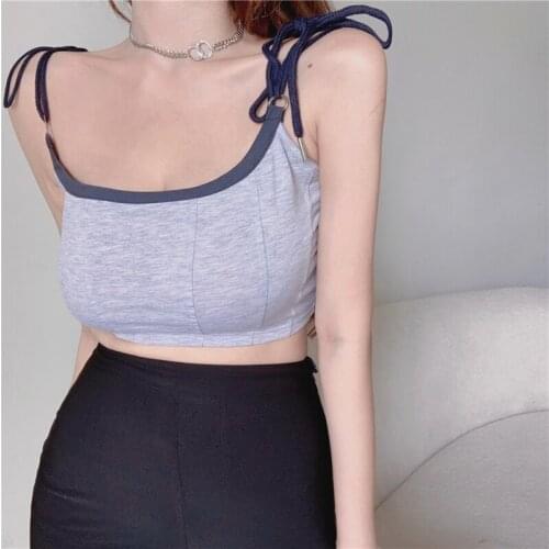Hot Casual Crop Top Women Fashion Patchwork Camis Neon Haut Femme Streetwear Slim Sexy Summer Tops 2021 Strap Cropped