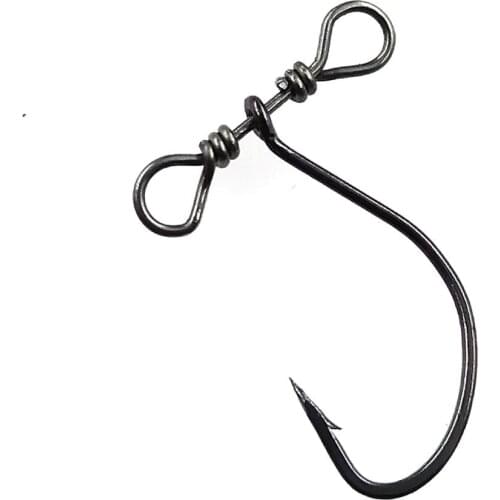 10-pieces Drop Shot Hook Fishing Hooks Down Shot Rig Hook Wide Gap Worm Hook With Swivel Fishhook For Soft Worm Carp Hook