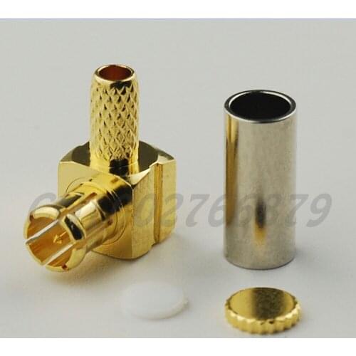 100pcs RF electrical wire terminal connector 75 Ohm MCX Crimp Plug Right Angle male connector for cable RG316 RG174 LMR100