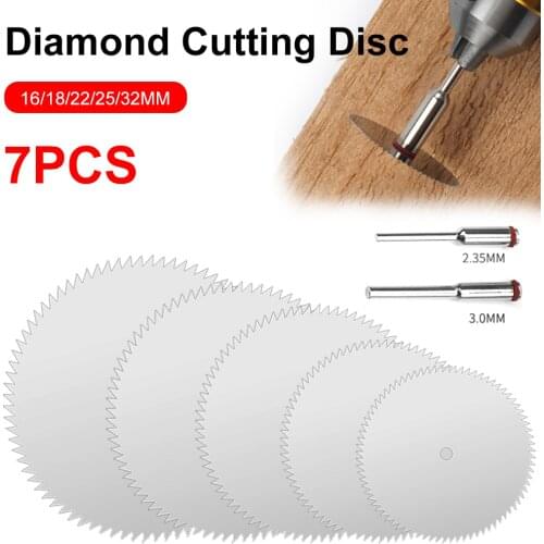 7Pcs Wood Saw Blades Disc Stainless Steel Metal Cutting Disc For Dremel Rotary Tools Wood Cutting Discs Drill Mandrel Cutoff