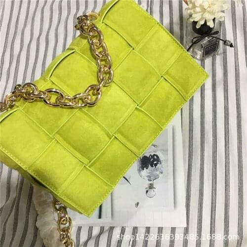 Tofu Velvet Woven Pillow Bag 2021 New Metal Luxury Designer Chain Bag Women Shoulder Bag Clutch Bag Female Purses and Handbags