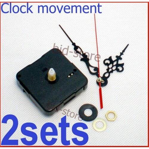 Free shipping 2pcs/lot 20.5mm Quartz Clock Movement Kit Spindle Mechanism shaft with hands