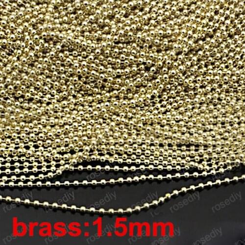 Chains For Jewelry DIY Accessories Bracelets Handwork Tassels Made 1.5mm Small Ball Flexible Gold Brass Material Supplie 10m/lot
