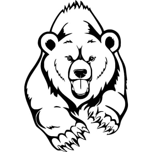 Dawasaru Angry Bear Animal Car Stickers Sunscreen Cover Scratch Decals Laptop Suitcase Motorcycle Auto Decoration PVC,20cm*13cm