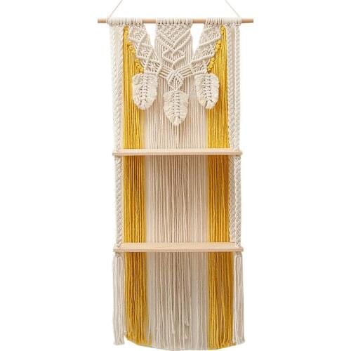 40x100cm Hand-Woven Tapestry Two-Layer Bohemian Lace Wall Hanging Pendant Home Decoration Woven Tapestry Rack