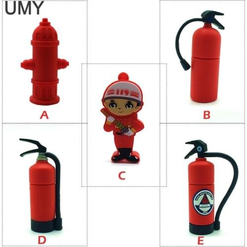 Pendrive New Design Fireman model usb flash drive 4GB 8GB 16GB 32GB 64GB cartoon fire extinguisher memory stick pen drive