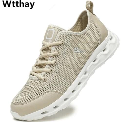 Summer Mesh Men Casual Shoes Fashion Trend Mens Sneakers Lightweight Wading Walking Shoes Breathable Men Trainers Plus Size 48