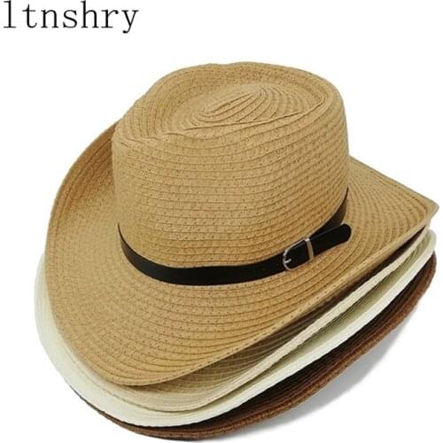 2021 Summer Avariety of solid colors Hat Panama Hats Men Straw Cowboy Hat Sun Hat Folding Western Wide Curved Brim Jazz cap