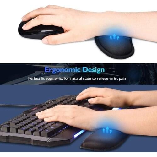 Mechanical Keyboard Wrist Rest Pad Mouse Wrist Rest Pad Ergonomic Memory Foam Set Comfort Mouse Pad For Office Computer Lapto