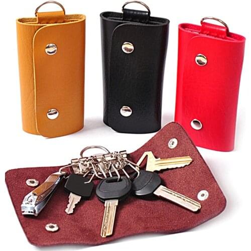 Fashion Keys Wallets Organizer Holders PU Keychain Men Women Solid Keyrings Wallet Covered Hasp Storage Bag Creative Gift