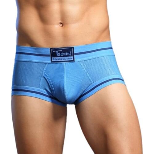 TAUWELL Brand Mens Underwear Boxer Shorts Breathable Slim Underpants Sexy solid color shorts For Man