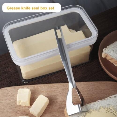 Butter Sealed Box Cutting Set Transparent Large-capacity Storage Cheese Crisper Tray Household Kitchen Container Butter Dish